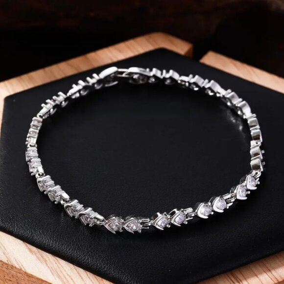 925 Sterling Silver 7" Womens 2ct Diamond Tennis Bracelet Ladies New Jewelry - Picture 2 of 5